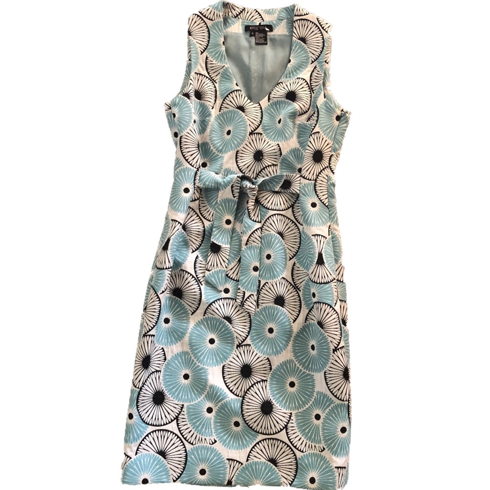 Spring dress. Etcetera blue and white patterned